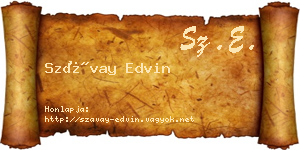 Szávay Edvin névjegykártya